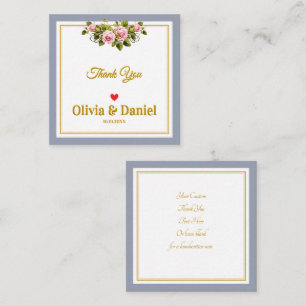 Cartão De Notas Elegante Rosa Cor-de-Rosa e Script Dourado Obrigad