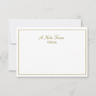 Cartão De Notas Elegante Rótulo em Ouro Escovado