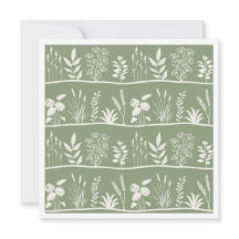 Elegante Silhueta Botânica Minimalista em Verde Sá