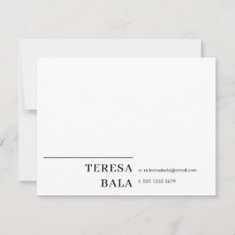 Cartão De Notas Elegante Sofisticado Clássico Minimalista Branco D