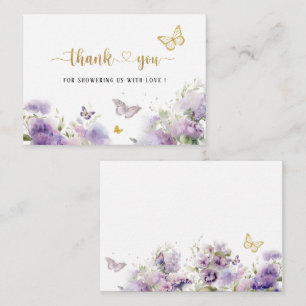 Cartão De Notas Elegante Watercolor Borboleta beija obrigado você