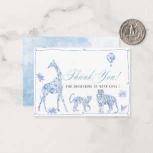 Cartão De Notas Elegante Watercolor Toile Safari Chinoiserie Anima