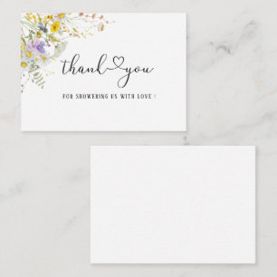 Cartão De Notas Elegante Wildflower floral obrigado bilhete