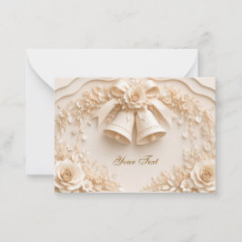 Cartão De Notas Elegantes Hochzeitsdesign mit Glocken und Rosen