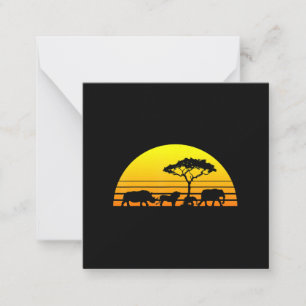 Cartão De Notas Elephant Lion Rhino Vintage Para o Rhino Lover