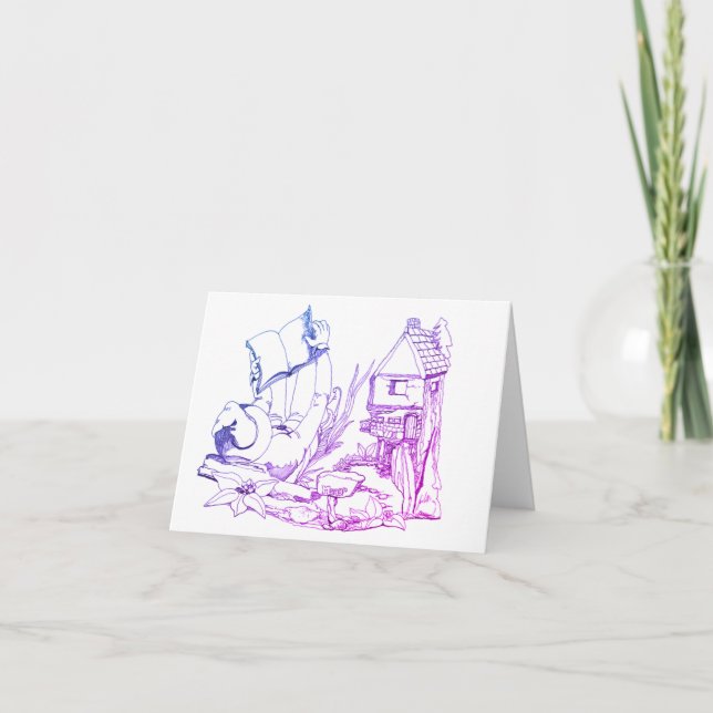 Cartão De Notas Elf Manor Leitura e Engraçado (Frente)