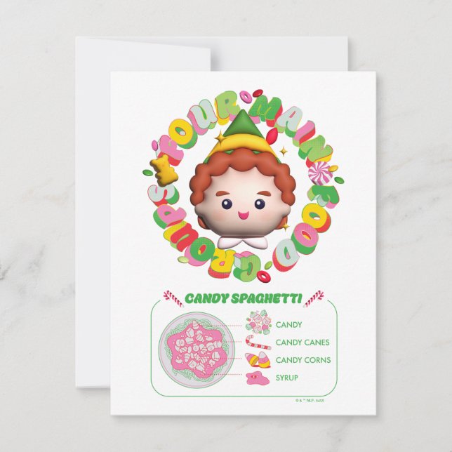 Cartão De Notas Elf o Filme | Quatro grupos principais de Comidas (Frente)