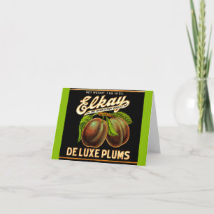 Cartão De Notas Elkay Deluxe Plums label impressão