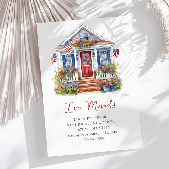 Cartão De Notas Em 4 de julho mudei de novo endereço (Criador carregado)