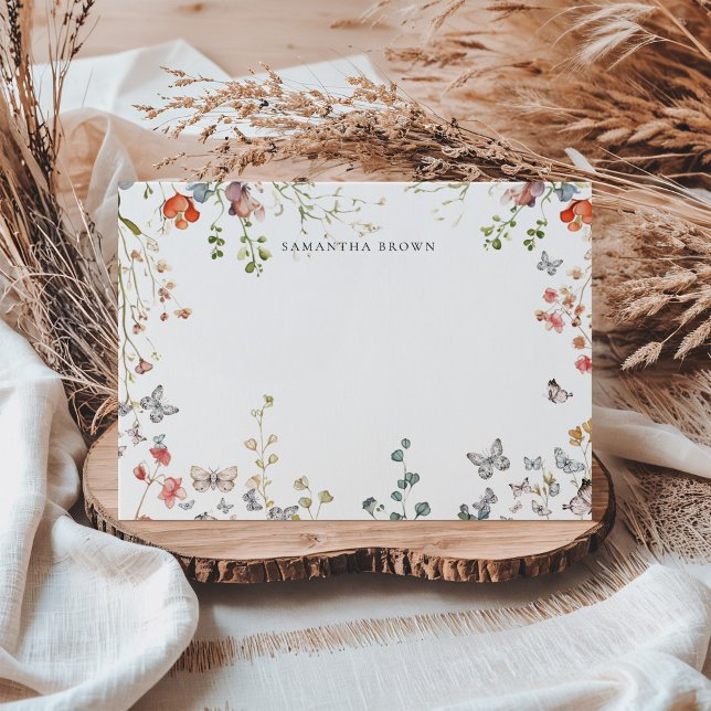 Cartão De Notas Em Bloom Wildflower Personalizado (Criador carregado)