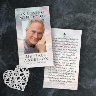 Cartão De Notas Em Loving Memory Sunset Memorial Prayer Card