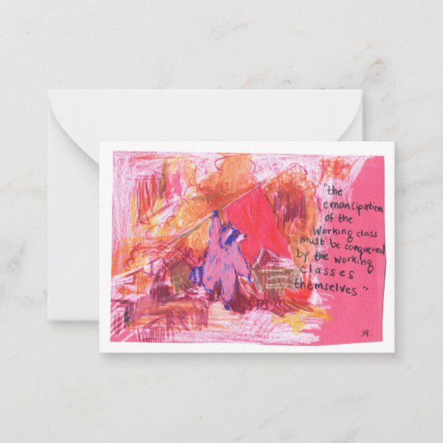 Cartão De Notas Emancipação Marx Raccoon (Frente)