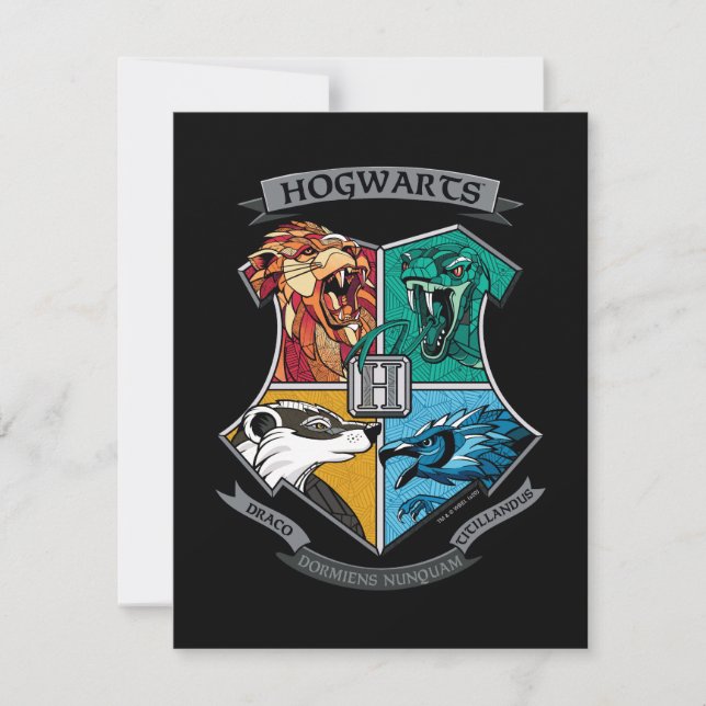 Cartão De Notas Emblema Xadrez HOGWARTS™ (Frente)
