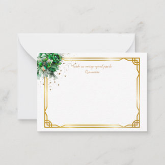Cartão De Notas Emerald Green Quinceañera Lluvia de Sobres Nota Ca