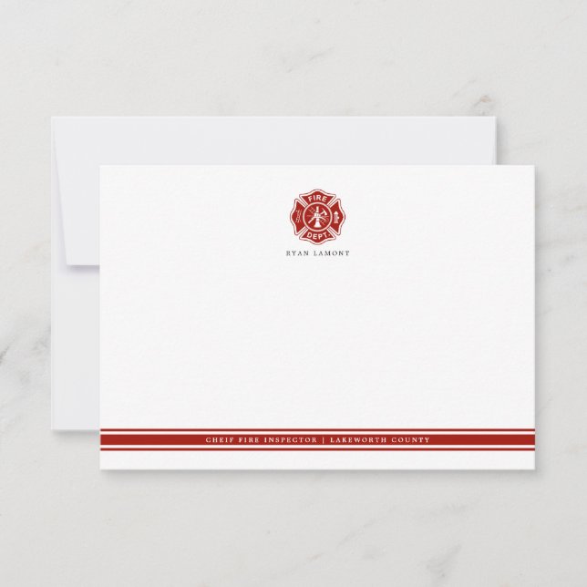 Cartão De Notas Emergência contra incêndio | Cruz maltesa (Frente)