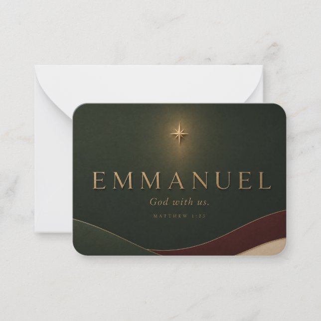 Cartão De Notas EMMANUEL | Mateus 1:23 Cristão  (Frente)