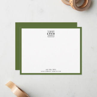 Cartão De Notas Empresa de Logotipo Minimalista Contato Azeitona