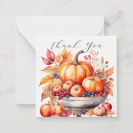 Cartão De Notas Encantadora Abóbora Obrigado