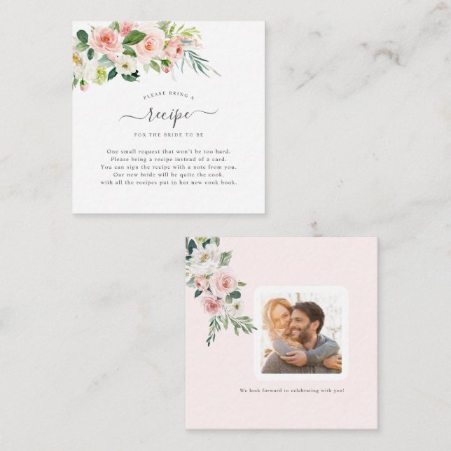 Cartão De Notas Encl de Solicitação de Rosas Rosa Rosa para Blush  (Frente/Verso)