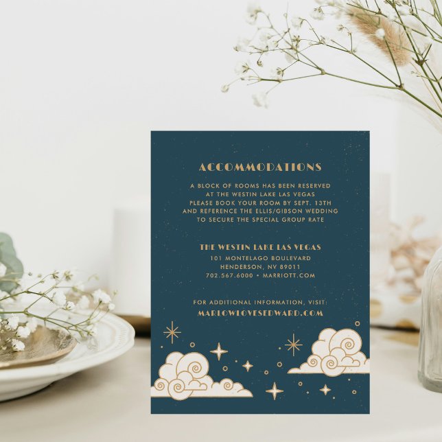 Cartão De Notas Enclosure de Casamento Celestial Lua e Estrelas Tu (Criador carregado)