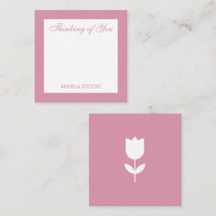 Cartão De Notas Enclosure de Flor Rosa Simples Personalizada