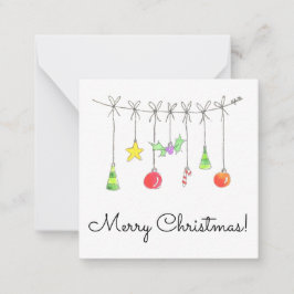 Cartão De Notas Enfeites de Natal Coloridos