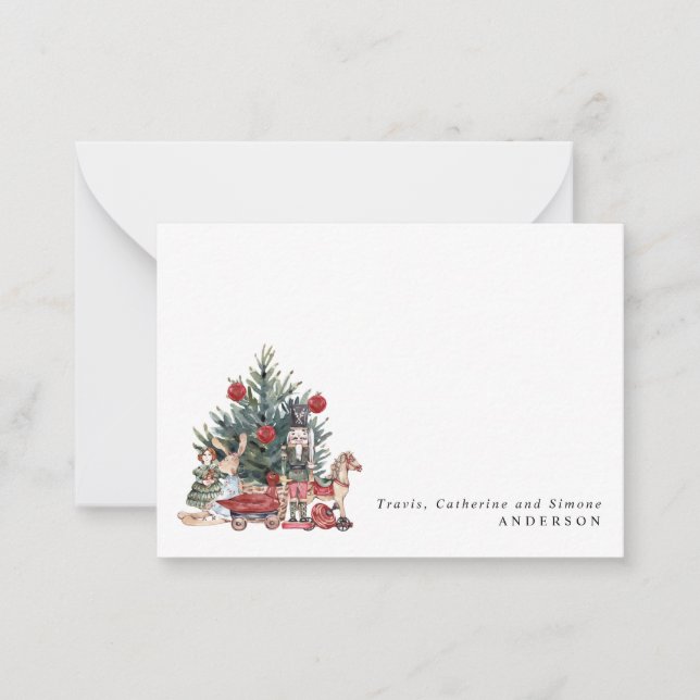 Cartão De Notas Enfeites Modernos de Natal Árvore de Natal Soldado (Frente)