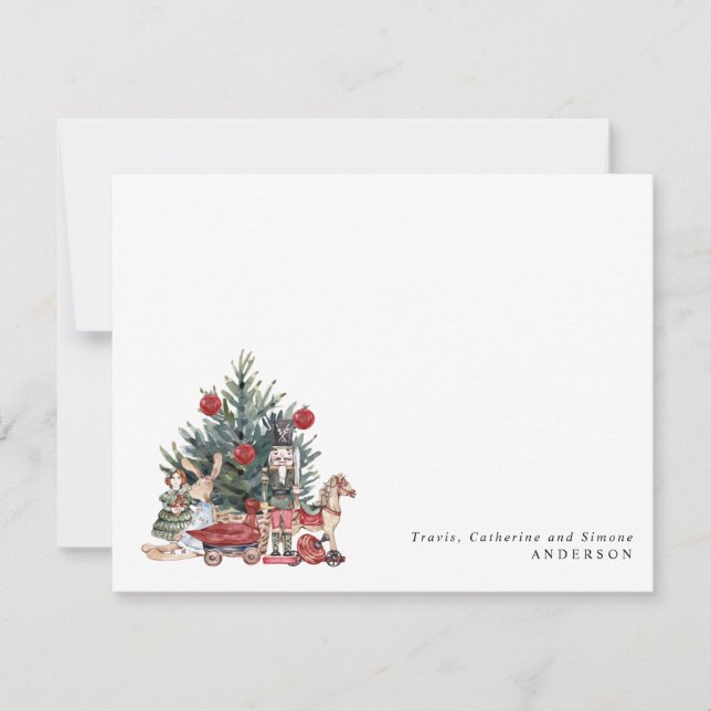 Cartão De Notas Enfeites Modernos de Natal Árvore de Natal Soldado (Frente)