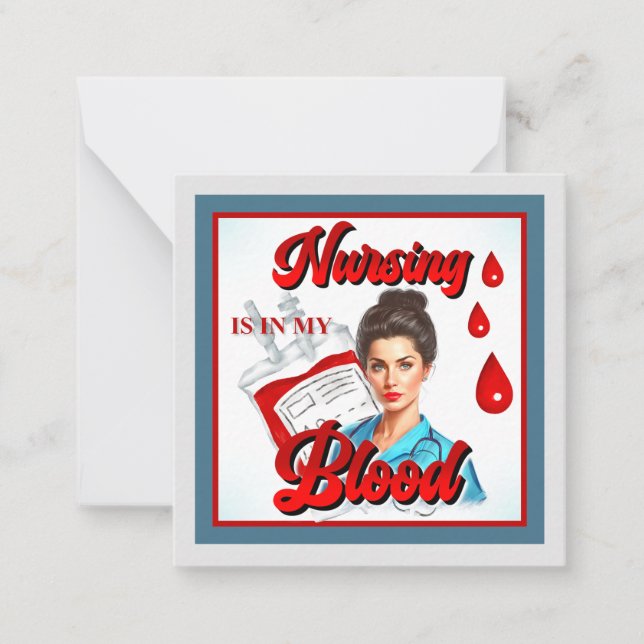 Cartão De Notas Enfermagem no meu sangue (Frente)