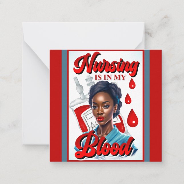 Cartão De Notas Enfermeira bonita Pinup está no meu sangue (Frente)