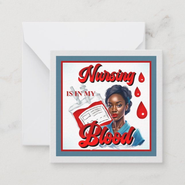 Cartão De Notas Enfermeira bonita Pinup está no meu sangue (Frente)