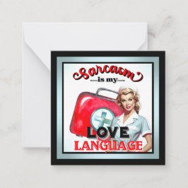 Cartão De Notas Enfermeira Cuja Linguagem Pinup_ Love