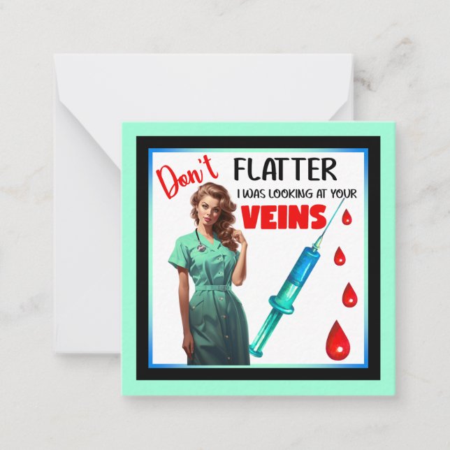 Cartão De Notas Enfermeira Nostálgica Enfermeira Bonita Não se Ama (Frente)