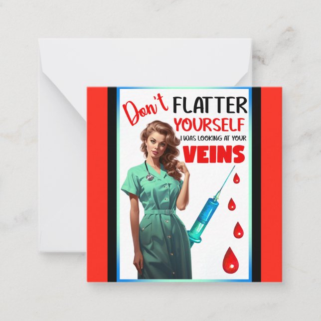 Cartão De Notas Enfermeira Nostálgica Enfermeira Bonita Não se Ama (Frente)