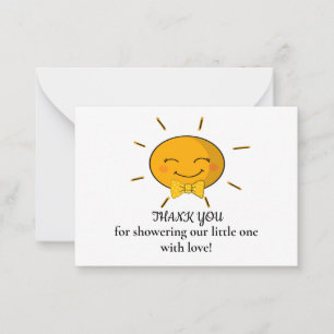 Cartão De Notas Engraçado Chá de fraldas Sunshine Obrigado Cart