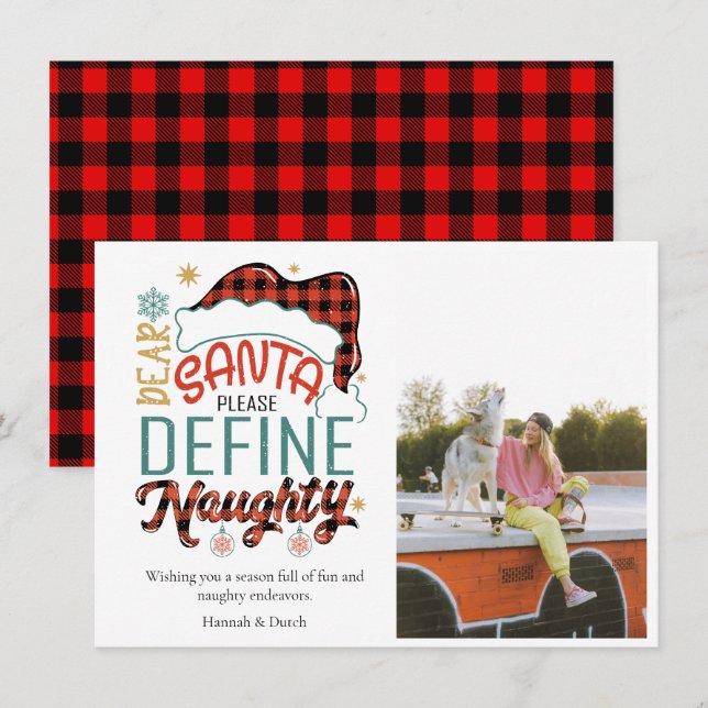 Cartão De Notas Engraçado Definir Foto de Natal travessa (Frente/Verso)