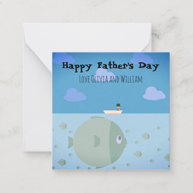 Cartão De Notas Engraçado Eu Preferiria Estar Pescando Dia dos Pai (Frente)