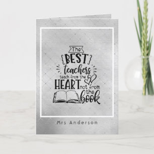 CARTÃO DE NOTAS ENSINO DO CORAÇÃO E NÃO PROFESSORES DE LIVROS D