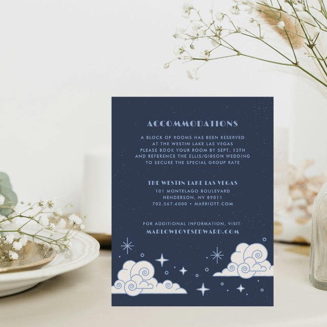 Cartão De Notas Envelope de Casamento Celestial Lua e Estrelas (Criador carregado)