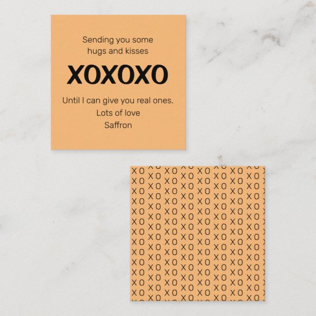 Cartão De Notas Enviando Alguns Abraços E Beijos (Frente/Verso)