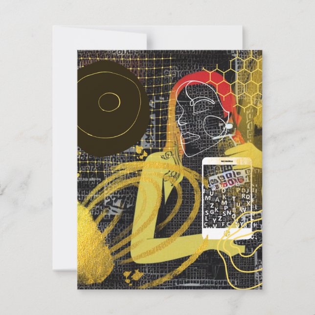 Cartão De Notas Enviando mensagens para amigos (Frente)