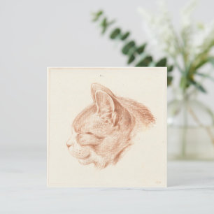 Cartão De Notas Esboço de arte de vintage de um gato