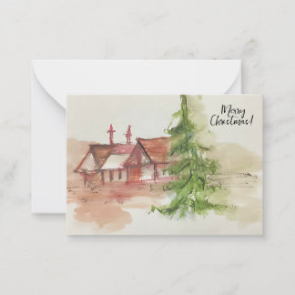 Cartão De Notas Esboço original em aquarela