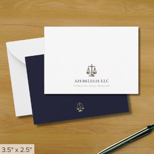 Cartão De Notas Escala de Justiça Elegante Simples Legal