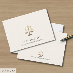 Cartão De Notas Escala de Justiça Elegante Simples Legal