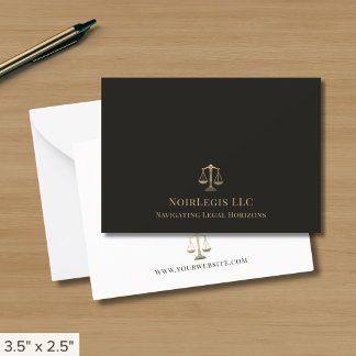 Cartão De Notas Escala de Justiça Elegante Simples Legal