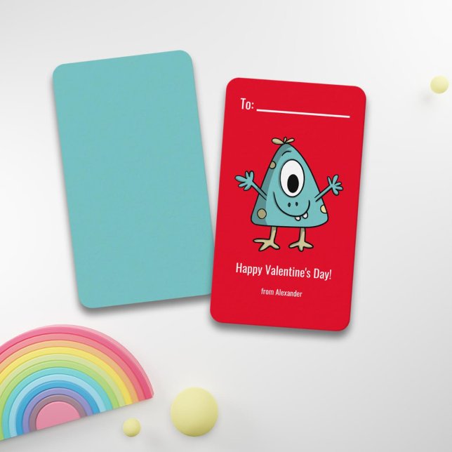 Cartão De Notas Escola de Feliz dia de os namorados Monster (Criador carregado)