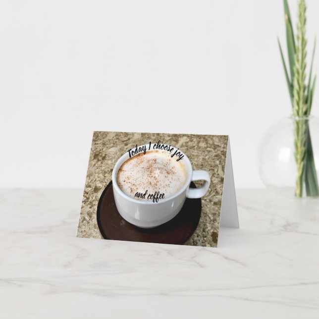 Cartão De Notas Escolha Joy... e café (Frente)