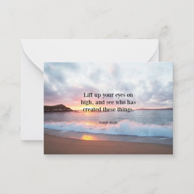 Cartão De Notas Escritura, Isaiah 40:26 (Frente)