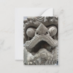 Cartão De Notas Escultura de Rocha de Granito do Dragão Cachorro F